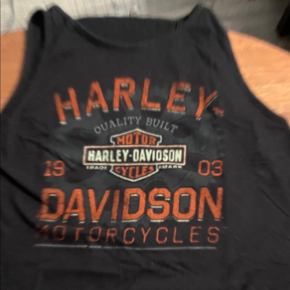 Harley-Davidson Black and Orange Graphic Tank
